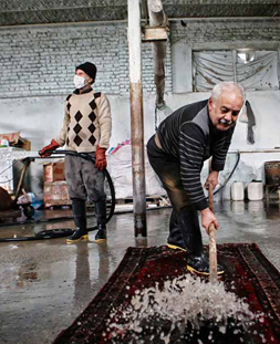 شستشوی سنتی قالی در قالیشویی ولنجک 