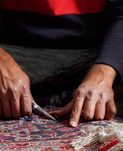 رفو گری قالی در قالیشویی ولنجک 